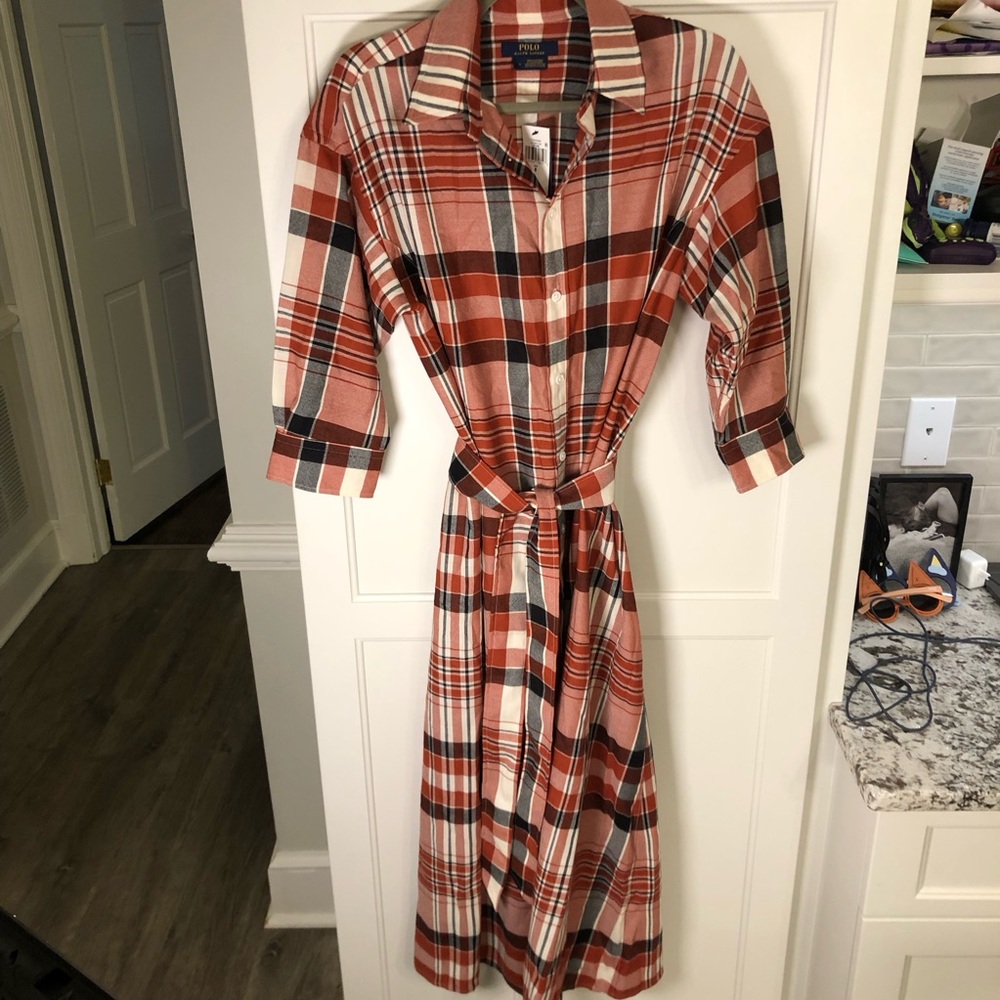 NWT Polo by Ralph Lauren Plaid Dress in Red and Black